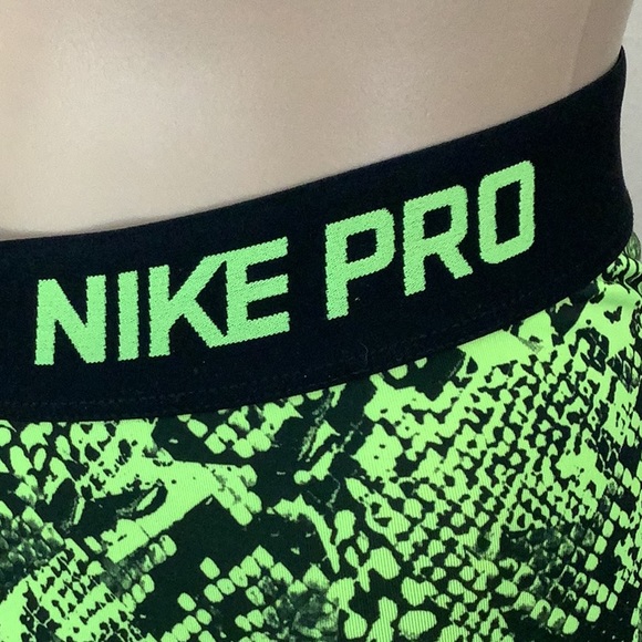 Nike Women's Pro Cool 3-Inch Training Shorts (Black/Volt Snake/medium) - Picture 6 of 9